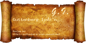 Guttenberg Iván névjegykártya